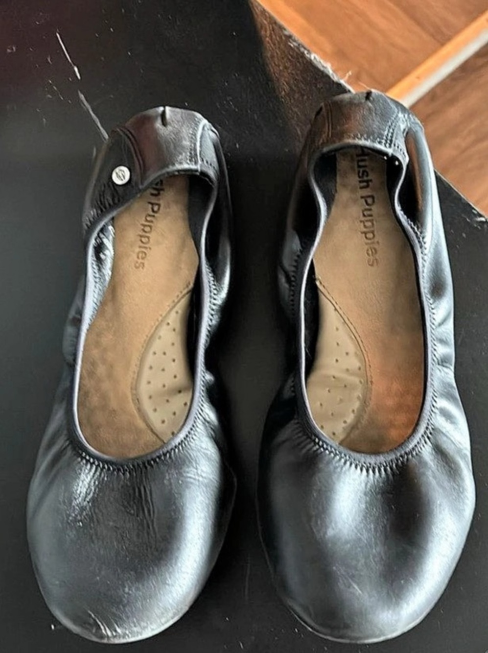 Hush Puppies Chaste Ballet Flat Black Slip-On Flats 8